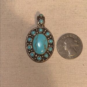 Turquoise Silver Pendant Necklace